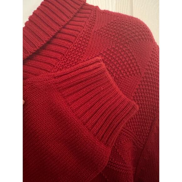 Chaps Red V-Neck Cotton Sweater. Size Large Tall - Picture 4 of 5